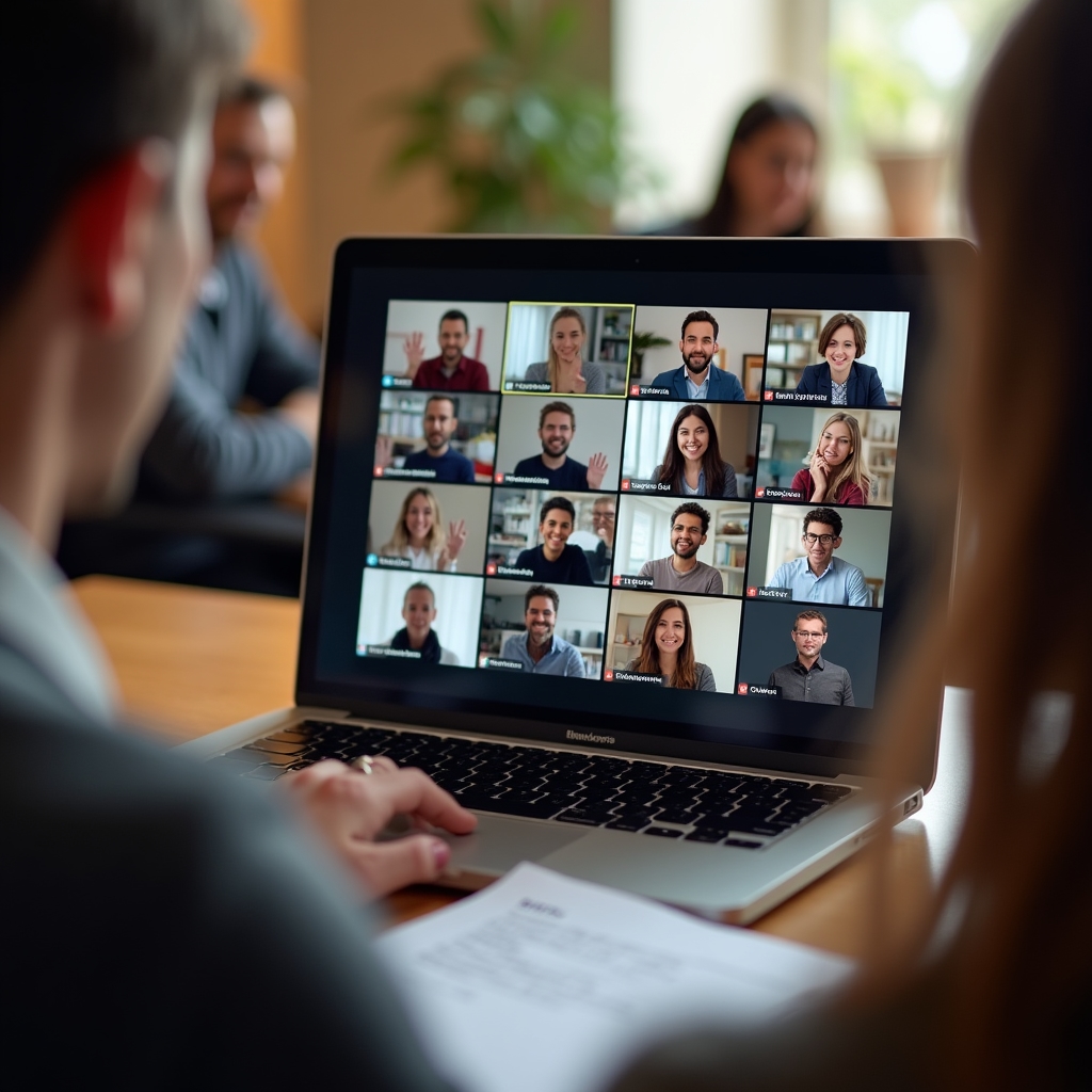 Widok ekranu z uczestnikami webinaru podczas sesji na żywo